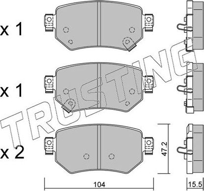 Тормозные колодки Trusting задние для Mazda 6 III (GJ) 2012-2026. Артикул 1159.0