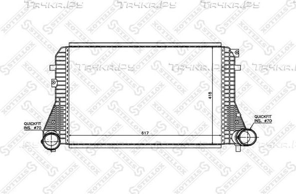 Интеркулер Stellox (алюминий) для Volkswagen Tiguan I 2007-2018. Артикул 10-40038-SX