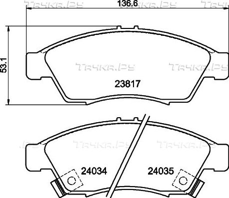 Тормозные колодки Mintex передние для Suzuki Liana I 2001-2008. Артикул MDB2326