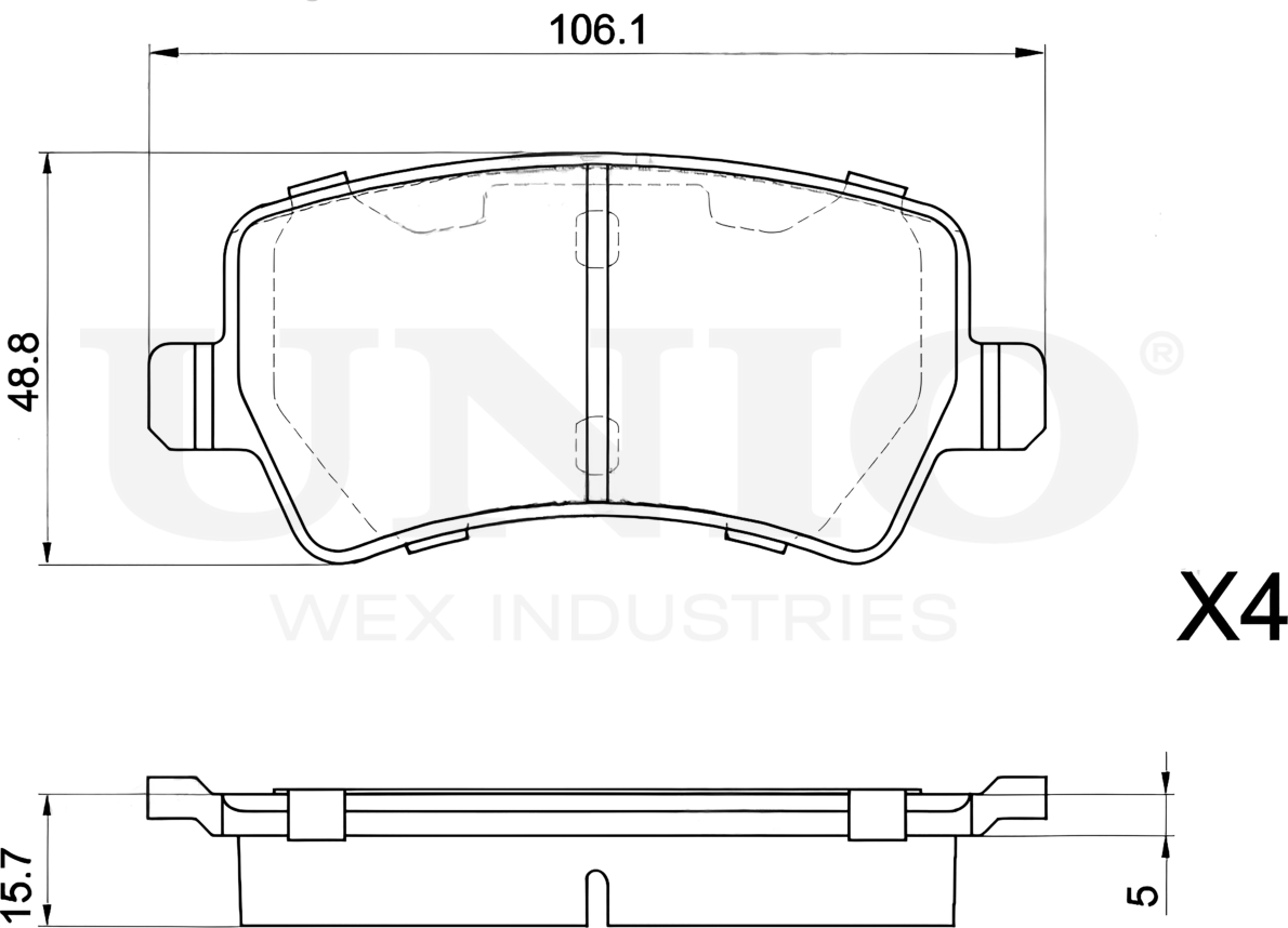 Колодки тормозные дисковые, комплект (Unio). Артикул BRP-20018