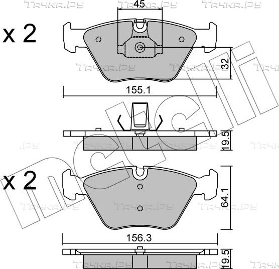 Тормозные колодки Metelli передние для BMW X3 I (E83) 2004-2010. Артикул 22-0207-3
