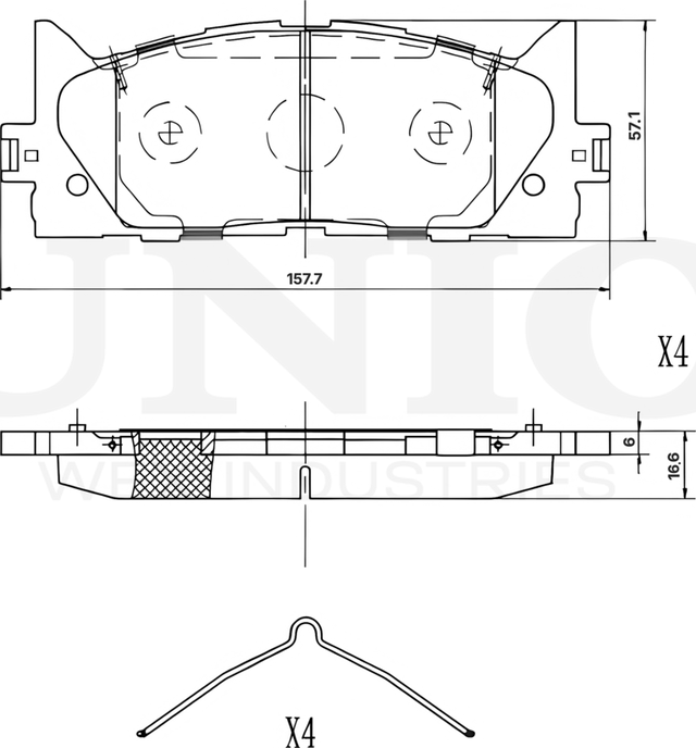Колодки тормозные дисковые, комплект (Unio). Артикул BRP-20394
