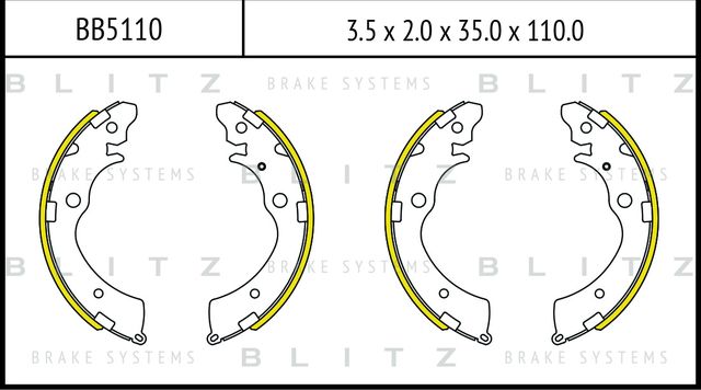 Колодки тормозные барабанные (Blitz). Артикул BB5110