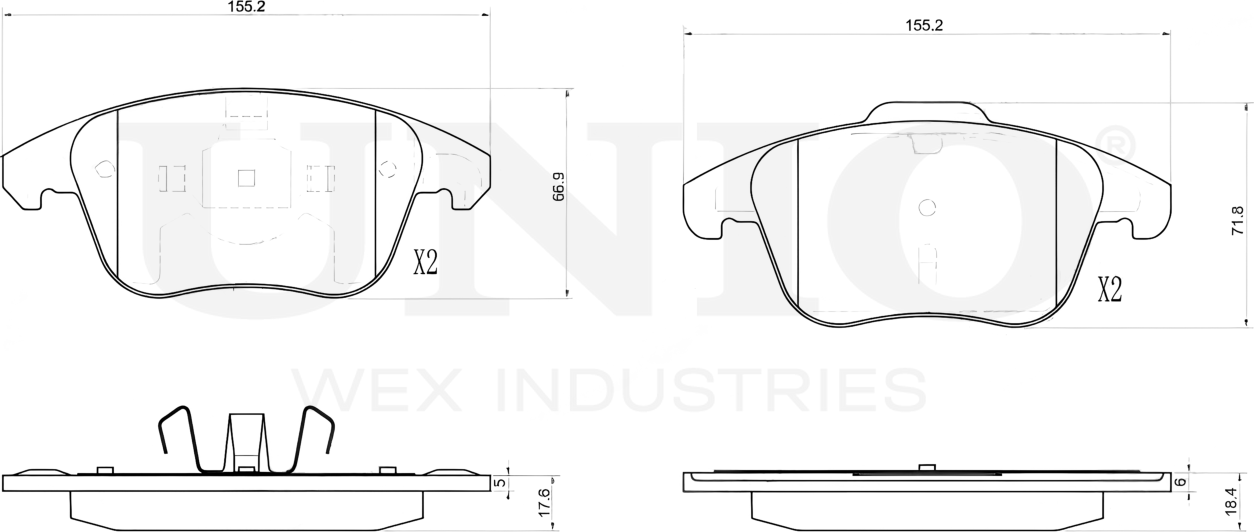 Колодки тормозные диск. передние Citroen C4 II 13-, C4 Picasso 06-, Peugeot 5008 09- (Unio). Артикул BRP-20223
