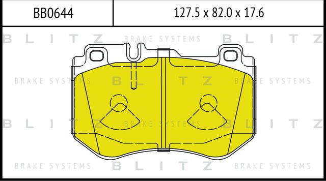 Колодки тормозные дисковые передние (Blitz). Артикул BB0644