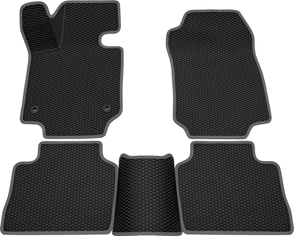 Коврики Rezkon 3D EVA ромб резиновые для салона Toyota RAV4 V 2019-2026 Серый кант. Артикул 9234035302