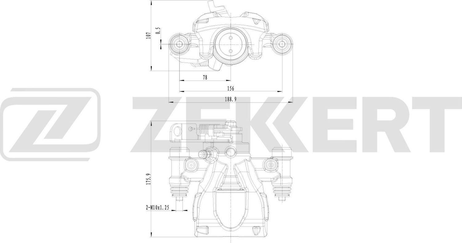 Тормозной суппорт Zekkert (Чугун). Артикул BS-8348