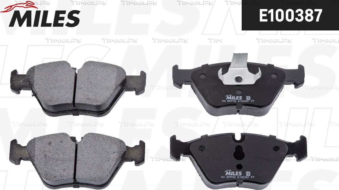 Тормозные колодки Miles (Semi-Metallic) передние для BMW 5 IV (E39) 1995-2003. Артикул E100387