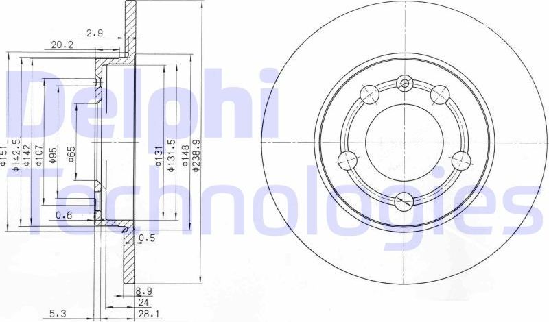 Тормозной диск Delphi. Артикул BG3738