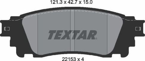 Тормозные колодки Textar задние для Lexus NX I 2014-2026. Артикул 2215301