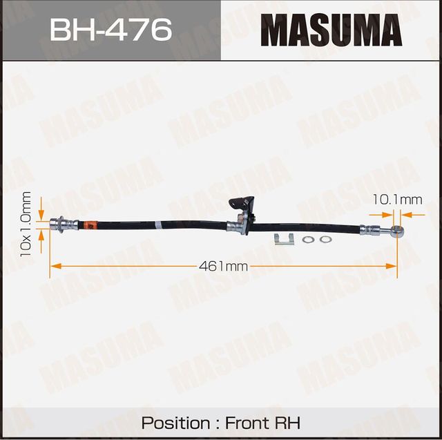 Тормозной шланг Masuma передний правый для Honda Accord VI 1998-2002. Артикул BH-476