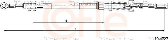 Трос ручника (тросик ручного тормоза) Cofle. Артикул 10.4727
