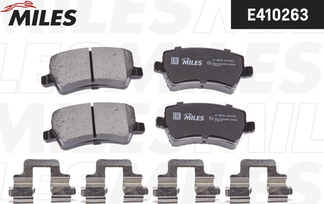 Тормозные колодки Miles (Low-Metallic) задние для Volvo XC60 I 2008-2017. Артикул E410263