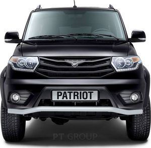 Защита PT Group переднего бампера d=63 мм Волна ИСКРА (ППК) для УАЗ Patriot I рестайлинг 2014-2025. Артикул UZP-14-330213.11