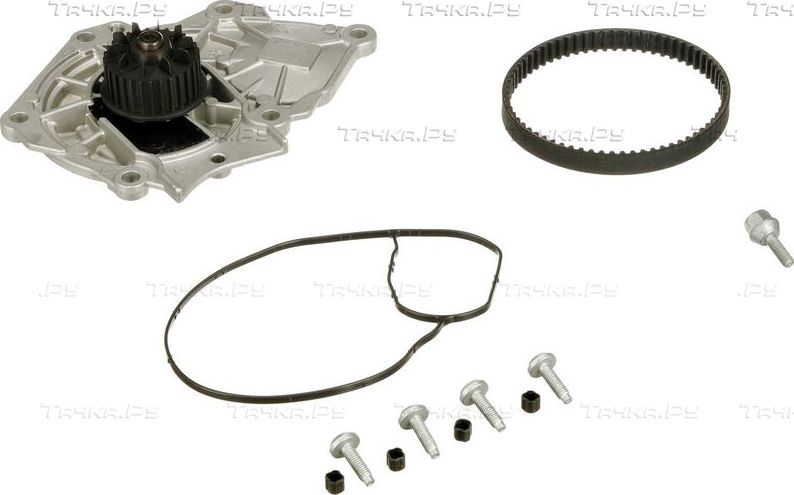 Помпа (водяной насос) с комплектом ремня ГРМ Gates PowerGrip™ для Audi A4 allroad IV (B8) 2013-2016. Артикул KP15713XS