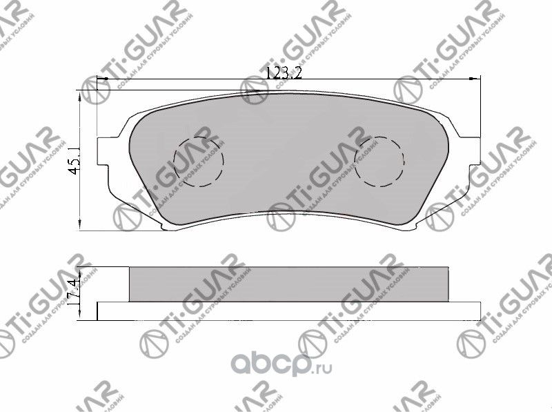 Тормозные колодки (TI-Guar). Артикул TG499
