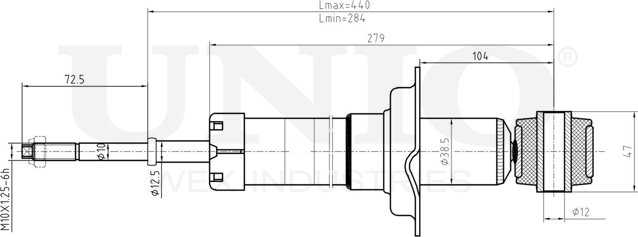 Амортизатор подвески (Unio). Артикул SAB-10560
