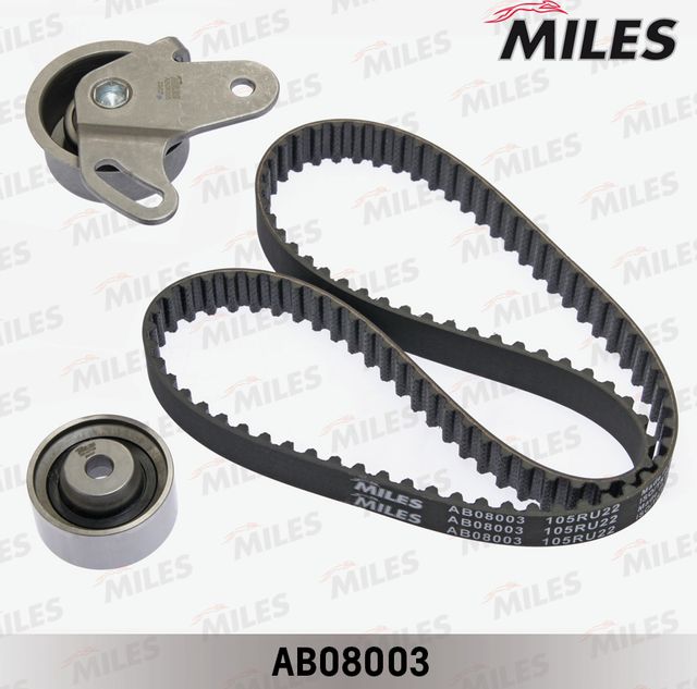Ремень ГРМ с роликами (комплект) Miles для Kia Rio II 2005-2011. Артикул AB08003