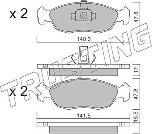 Тормозные колодки Trusting передние для Citroen Saxo 1996-2004. Артикул 159.1