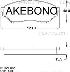Тормозные колодки Akebono Standard. Артикул AN-486K