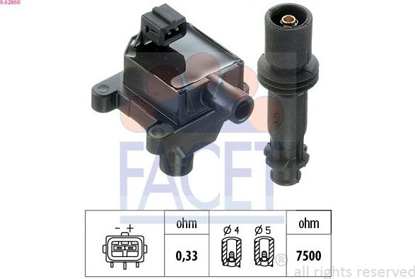 Катушка зажигания Facet Made in Italy - OE Equivalent для Alfa Romeo 155 I 1995-1997. Артикул 9.6286K