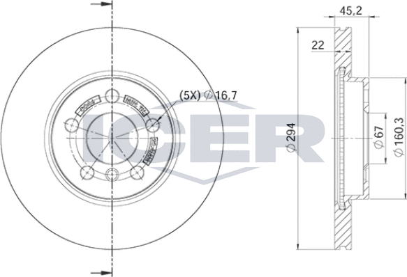 Тормозной диск Icer. Артикул 78BD0046-2
