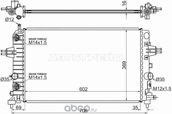 Радиатор OPEL ASTRA H 1.61.8 2004-2010  OPEL ZA (SAT). Артикул OP0006041