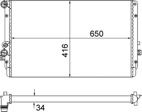 Радиатор охлаждения двигателя Mahle Behr. Артикул CR 854 001S