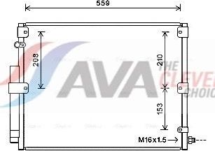 Радиатор кондиционера (конденсатор) AVA (алюминий). Артикул TO5617D
