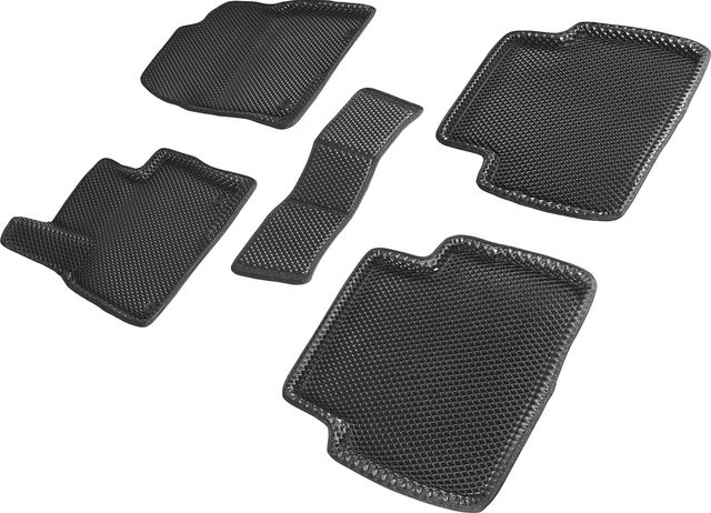Коврики Seintex 3D EVA ромб для салона Mazda CX-5 II 2017-2026 ЧЕРНЫЕ. Артикул 95191