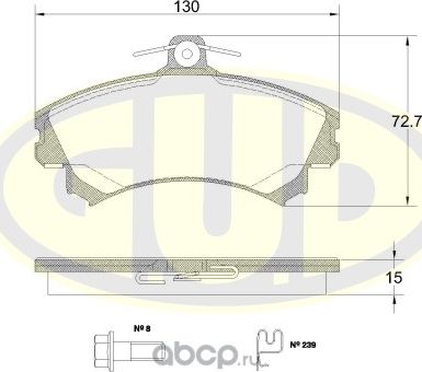 Тормозные колодки G.U.D.. Артикул GBP059002