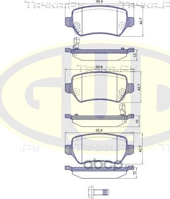 Тормозные колодки G.U.D.. Артикул GBP095702