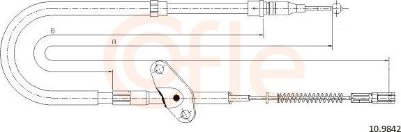 Трос ручника (тросик ручного тормоза) Cofle. Артикул 10.9842