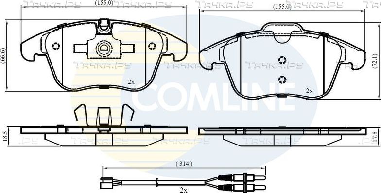 Тормозные колодки Comline Comline. Артикул CBP22002