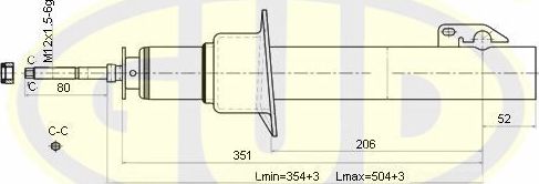 Амортизатор G.U.D. передний для Jeep Commander XK, XH 2005-2010. Артикул GSA341603