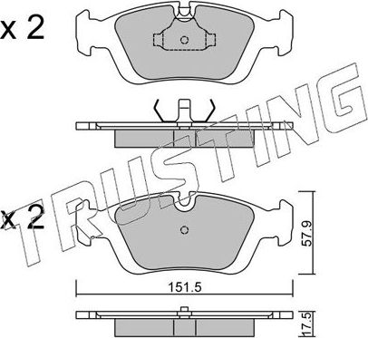Тормозные колодки Trusting. Артикул 126.0