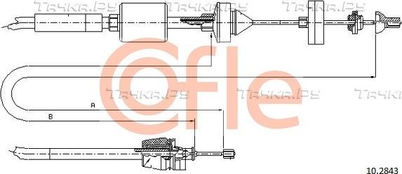 Трос сцепления Cofle для Nissan Kubistar X76 2003-2026. Артикул 10.2843
