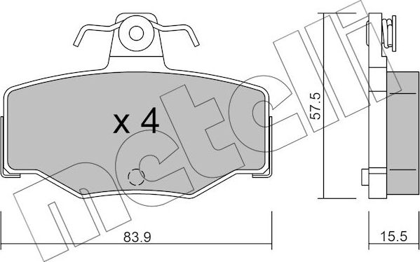 Тормозные колодки Metelli. Артикул 22-0199-0
