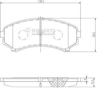 Тормозные колодки Nipparts передние для Mazda MPV I (LV) 1988-1996. Артикул J3605039