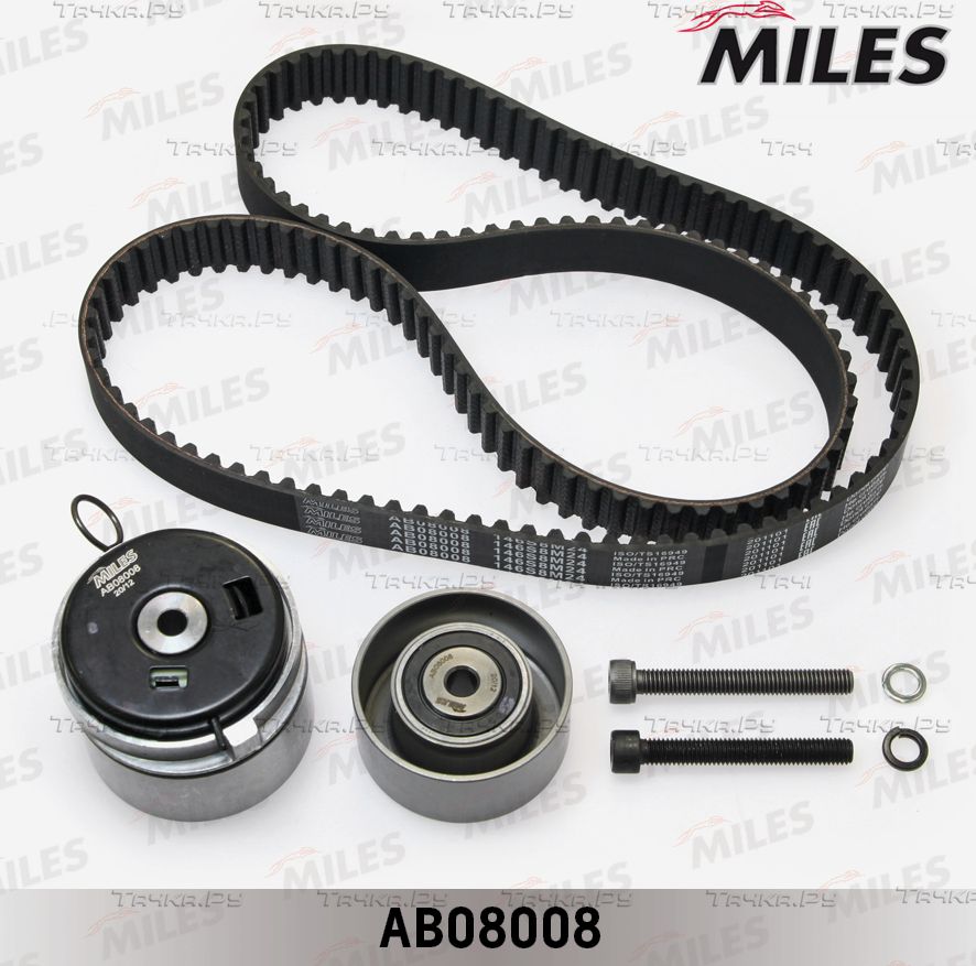 Ремень ГРМ с роликами (комплект) Miles для Fiat Croma II 2005-2011. Артикул AB08008