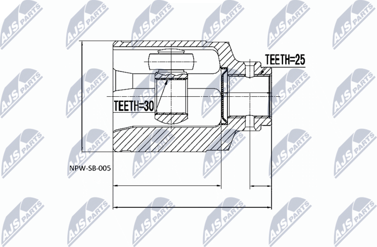 Шрус внутренний (граната) NTY. Артикул NPW-SB-005