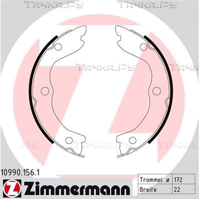 Тормозные колодки (стояночная тормозная система) Zimmermann. Артикул 10990.156.1