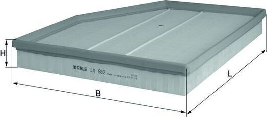 Воздушный фильтр Mahle-Knecht. Артикул LX 982