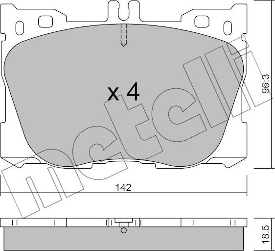 Тормозные колодки Metelli. Артикул 22-1134-0