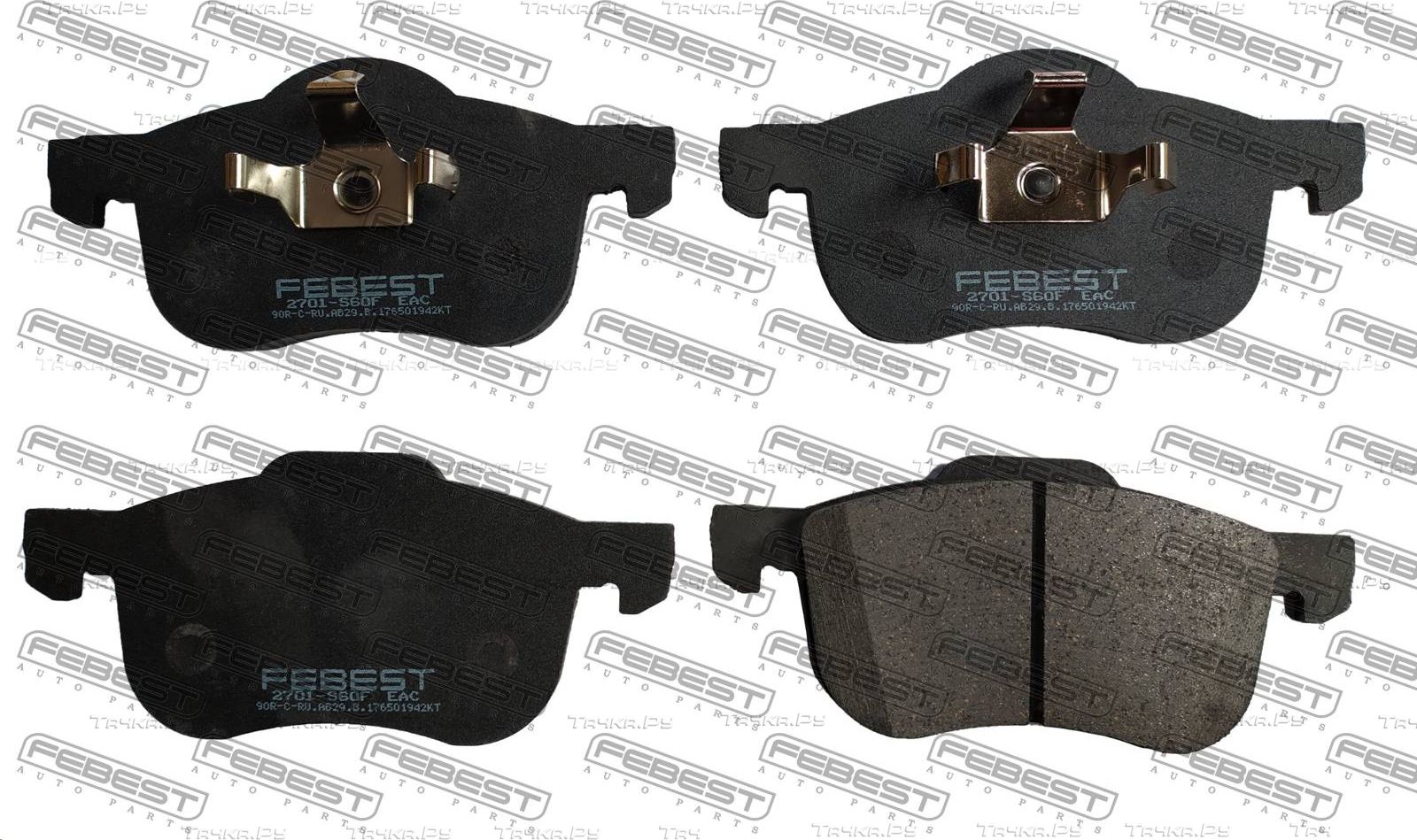 Тормозные колодки Febest передние для Volvo V70 III 2007-2008. Артикул 2701-S60F