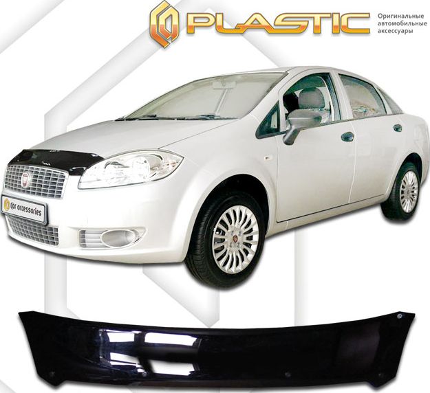 Дефлектор СА Пластик для капота (Classic черный) Fiat Linea 2007-2026. Артикул 2010010105983