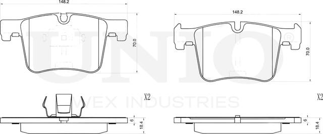 Колодки тормозные диск. передние BMW 3 (F30-F80) 11-, X3 (F25) 10-, 1 (F20,F21) 11- (Unio). Артикул BRP-20288