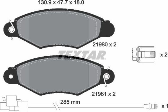 Тормозные колодки Textar Q+. Артикул 2198009