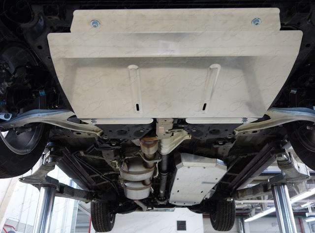 Защита алюминиевая ТСС (4 мм) для картера и КПП Nissan Murano Z52 2014-2024. Артикул ZKTCC00007