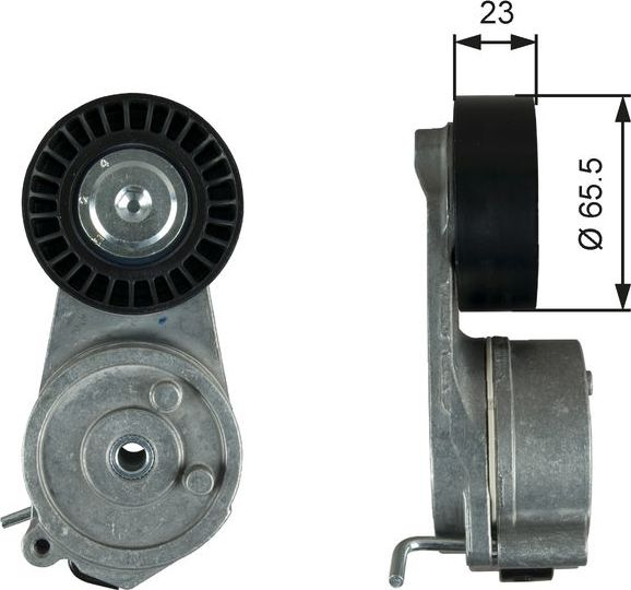 Натяжной ролик (натяжитель) приводного клинового зубчатого ремня Gates DriveAlign™. Артикул T39346